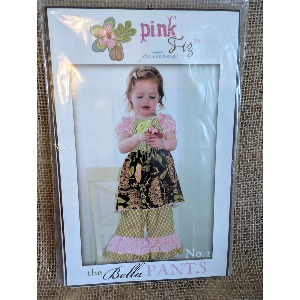 Pink Fig Bella Pants No 2 Sewing Pattern Chelsea Anderson Ruffle Toddler 6M-7Y